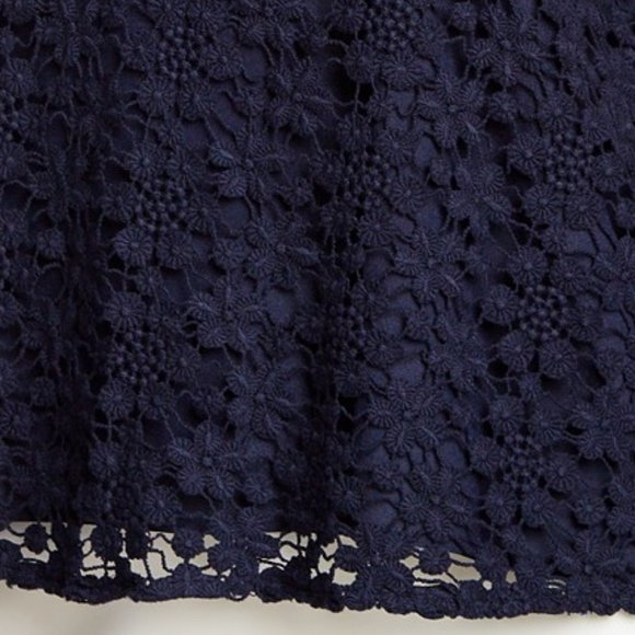 Catherine Malandrino New Crochet LACE Tank Top Blouse Cotton Back Zip NAVY Sexy! - Picture 4 of 9
